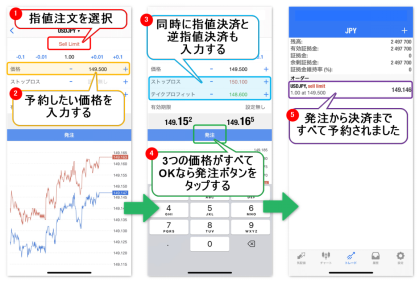 iPhone版MT4アプリの予約注文